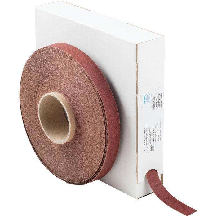 Schleifband - PFERD - Korund A - Korngröße 80 - auf Rolle - Bezeichnung SBR 25 A 80 - Maße (T x L) 25 x 50000 mm