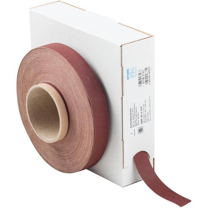 Schleifband - PFERD - Korund A - Korngröße 240 - auf Rolle - Bezeichnung SBR 25 A 240 - Maße (T x L) 25 x 50000 mm