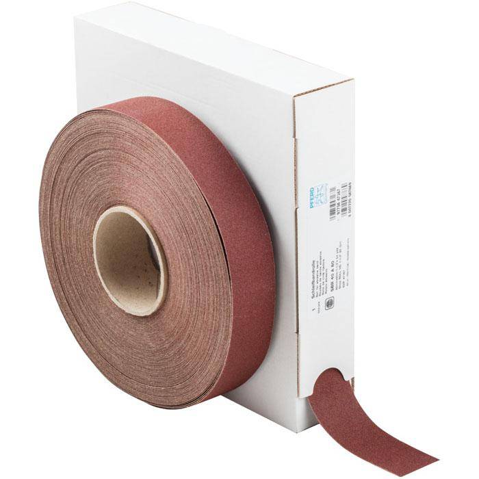 Schleifband - PFERD - Korund A - Korngröße 80 - auf Rolle - Bezeichnung SBR 40 A 80 - Maße (T x L) 40 x 50000 mm