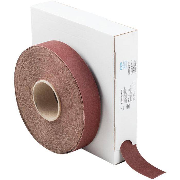 Schleifband - PFERD - Korund A - Korngröße 100 - auf Rolle - Bezeichnung SBR 40 A 100 - Maße (T x L) 40 x 50000 mm