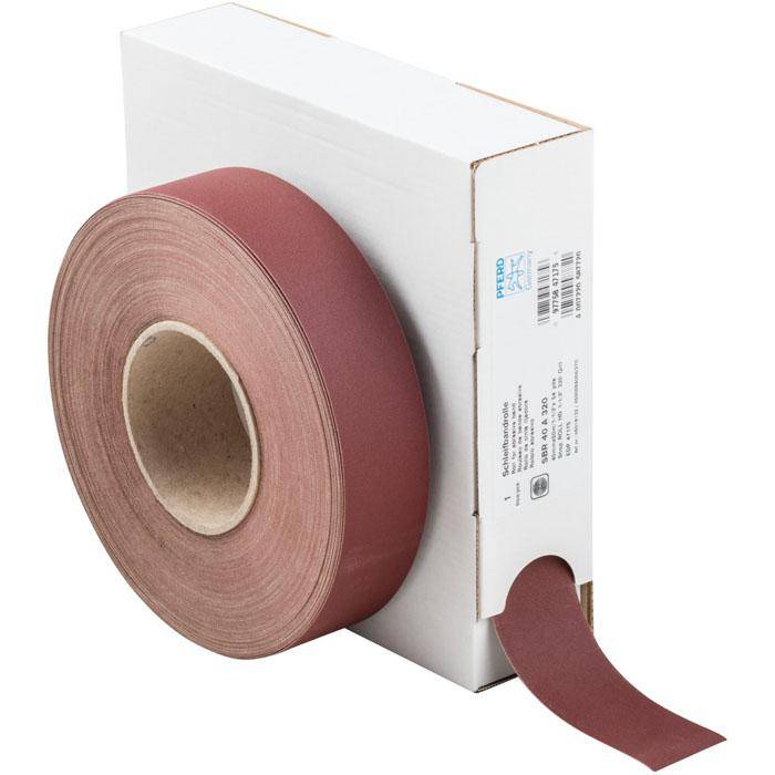 Schleifband - PFERD - Korund A - Korngröße 320 - auf Rolle - Bezeichnung SBR 40 A 320 - Maße (T x L) 40 x 50000 mm
