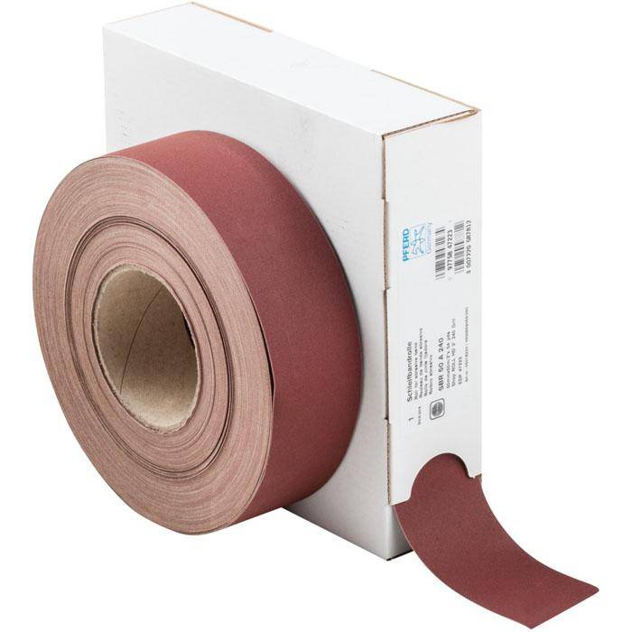 Schleifband - PFERD - Korund A - Korngröße 240 - auf Rolle - Bezeichnung SBR 50 A 240 - Maße (T x L) 50 x 50000 mm