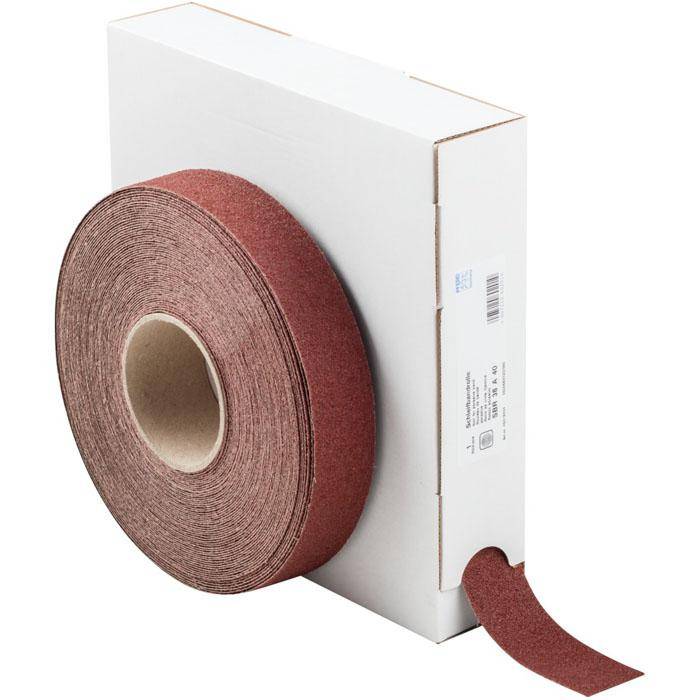 Schleifband - PFERD - Korund A - Korngröße 40 - auf Rolle - Bezeichnung SBR 38 A 40 - Maße (T x L) 38 x 25000 mm