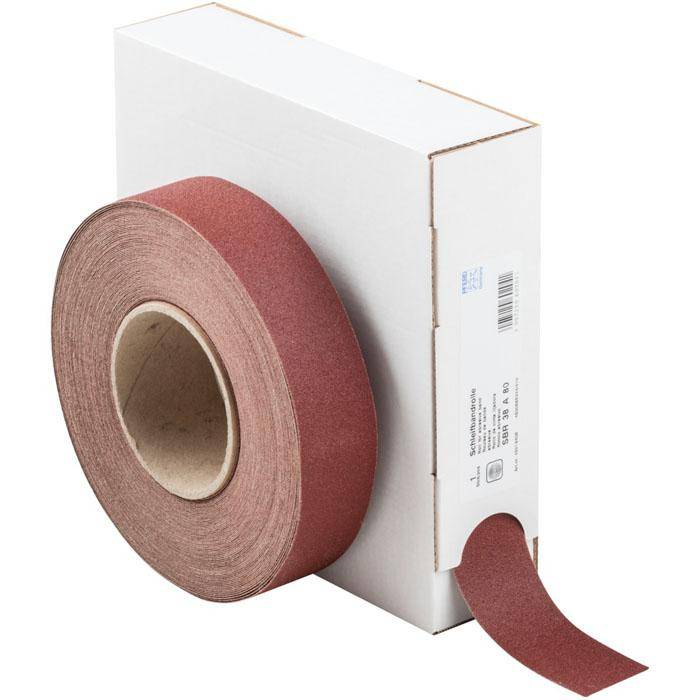 Schleifband - PFERD - Korund A - Korngröße 80 - auf Rolle - Bezeichnung SBR 38 A 80 - Maße (T x L) 38 x 25000 mm