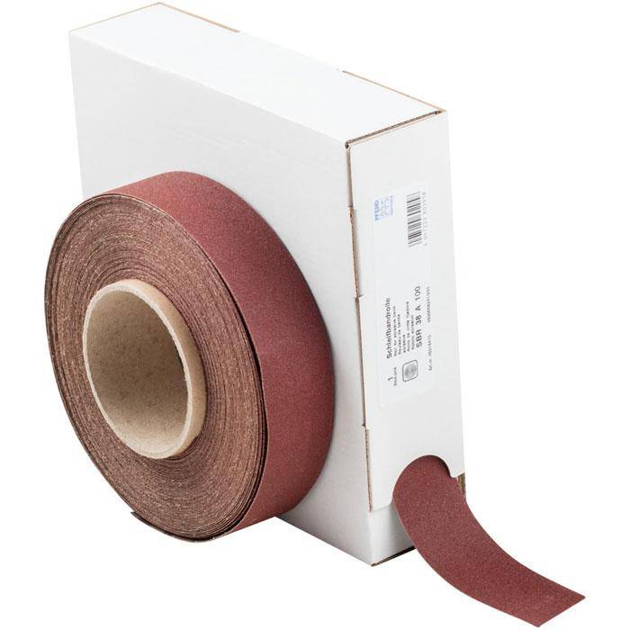 Schleifband - PFERD - Korund A - Korngröße 100 - auf Rolle - Bezeichnung SBR 38 A 100 - Maße (T x L) 38 x 25000 mm
