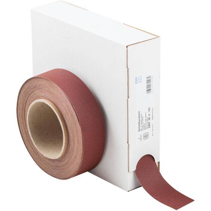 Schleifband - PFERD - Korund A - Korngröße 180 - auf Rolle - Bezeichnung SBR 38 A 180 - Maße (T x L) 38 x 25000 mm