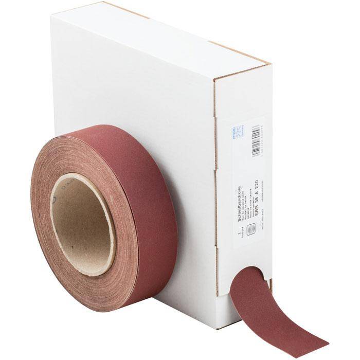 Schleifband - PFERD - Korund A - Korngröße 220 - auf Rolle - Bezeichnung SBR 38 A 320 - Maße (T x L) 25 x 50000 mm