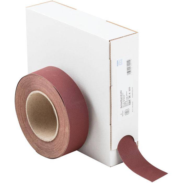 Schleifband - PFERD - Korund A - Korngröße 320 - auf Rolle - Bezeichnung SBR 38 A 320 - Maße (T x L) 38 x 25000 mm