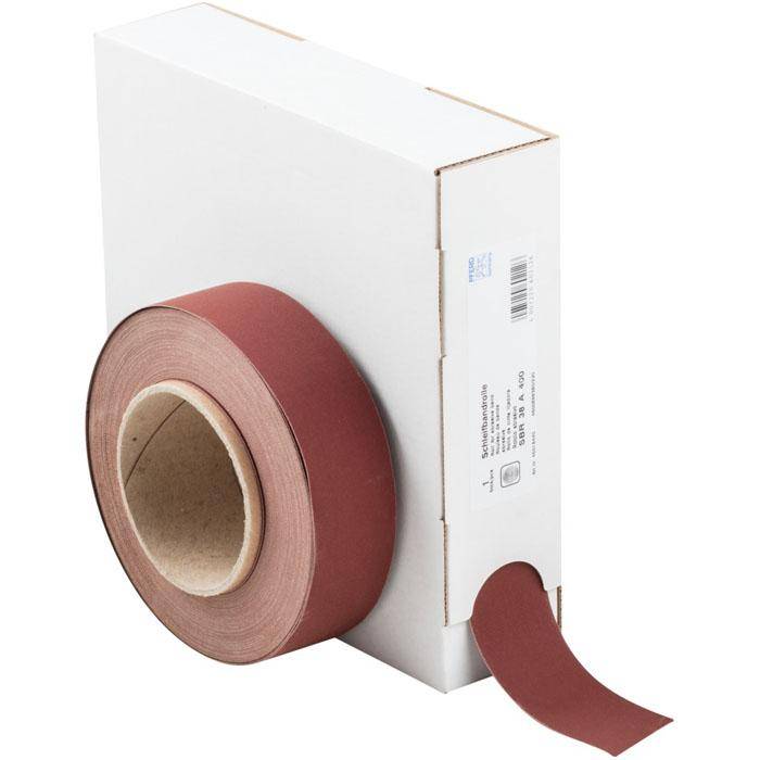 Schleifband - PFERD - Korund A - Korngröße 400 - auf Rolle - Bezeichnung SBR 38 A 400 - Maße (T x L) 38 x 25000 mm
