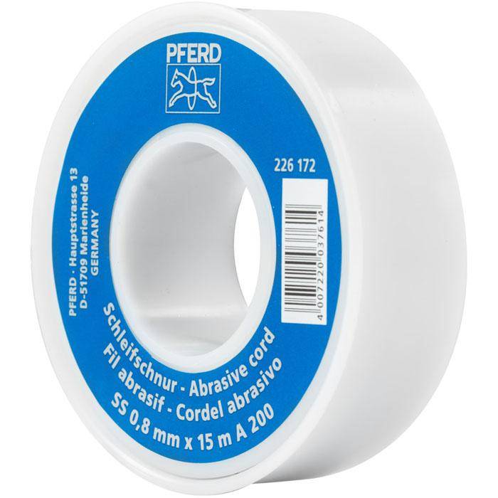 Schleifband - PFERD - Korundschleifschnur - Durchmesser 0,8 mm - Bezeichnung SS 0,8mm x 15m A 200 - Korngröße 200