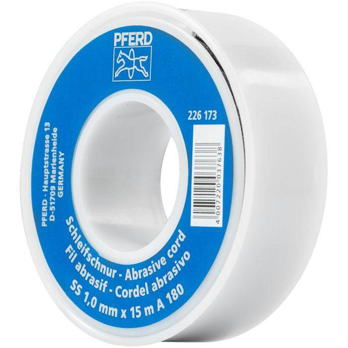 Schleifband - PFERD - Korundschleifschnur - Durchmesser 1 mm - Bezeichnung SS 1,0mm x 15m A 180 - Korngröße 180