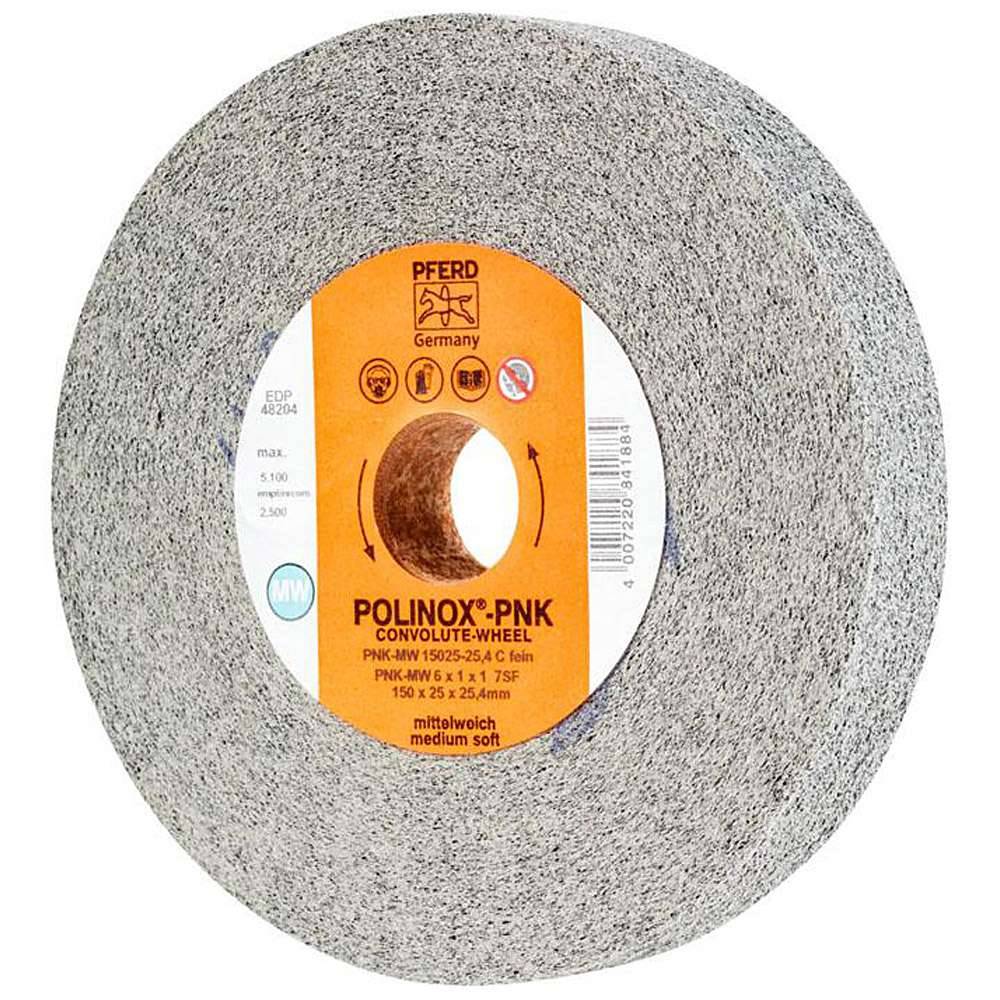 Schleifvlies - PFERD POLINOX® - spiralförmig - Korund/Siliciumcarbid - Bezeichnung PNK-MW 15025-25,4 SiC F - Schleifmittel Siliciumcarbid - Maße (D