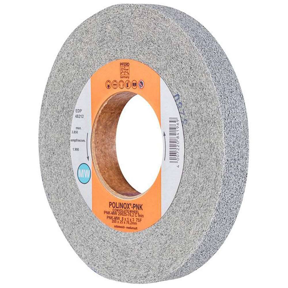 Schleifvlies - PFERD POLINOX® - spiralförmig - Korund/Siliciumcarbid - Bezeichnung PNK-MW 20025-76,2 SiC F - Schleifmittel Siliciumcarbid - Maße (D