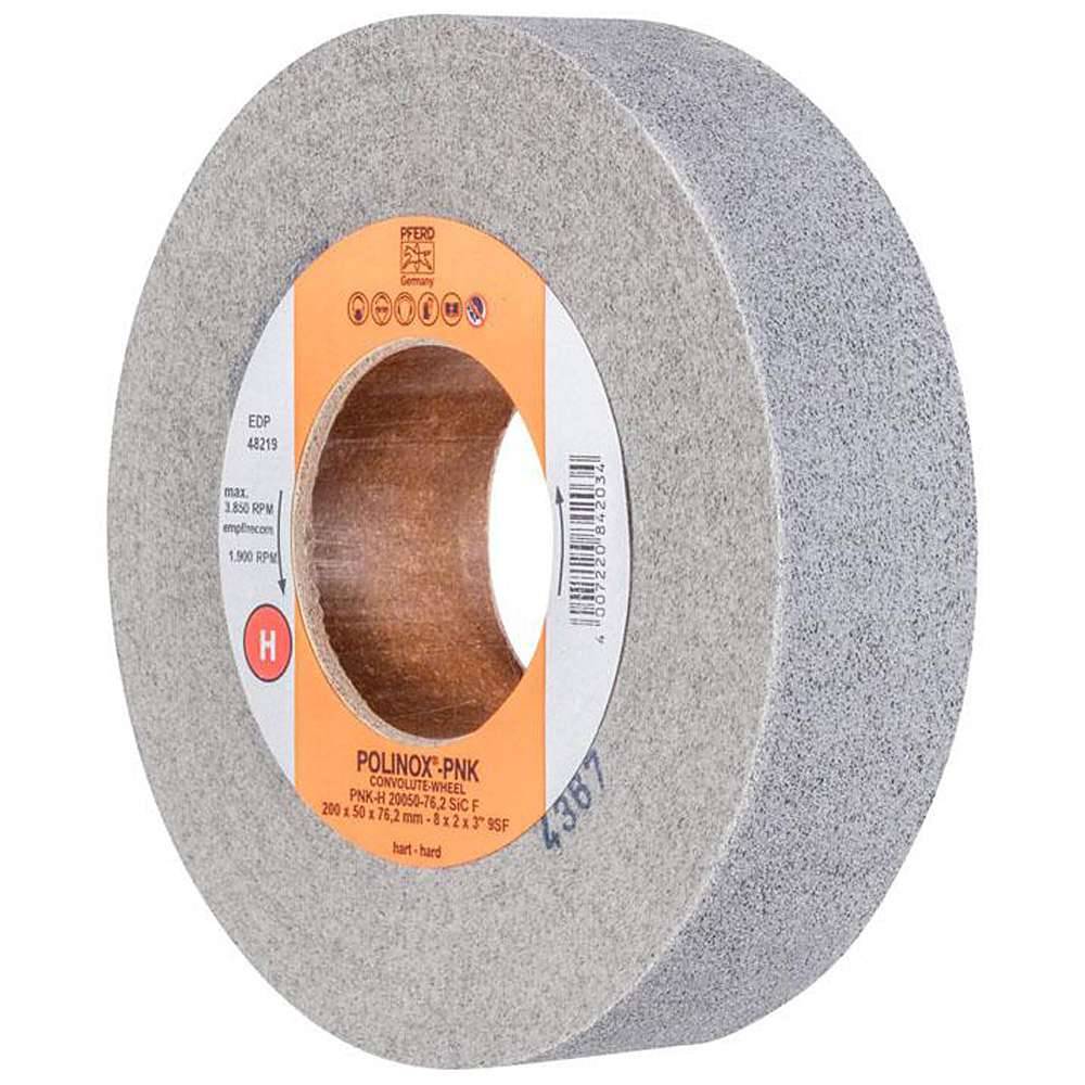 Schleifvlies - PFERD POLINOX® - spiralförmig - Korund/Siliciumcarbid - Bezeichnung PNK-H 20050-76,2 SiC F - Schleifmittel Siliciumcarbid - Maße (D