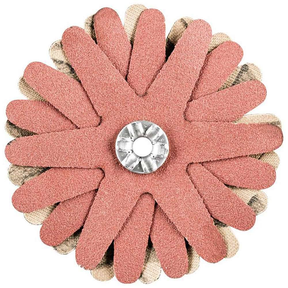 Schleifscheibe - PFERD POLISTAR-TUBE - Sternform - Korngröße 240 - Bezeichnung PST-T 60/4 6 A 240 - Maße (D x H) 60 x 4 mm - Rauigkeitswert 0,3 -