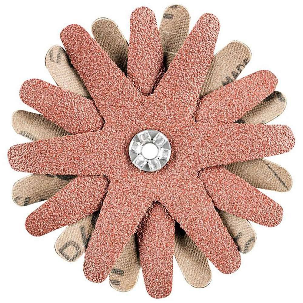 Schleifscheibe - PFERD POLISTAR-TUBE - Sternform - Korngröße 60 - Bezeichnung PST-T 80/4 4 A 60 - Maße (D x H) 80 x 4 mm - Rauigkeitswert 1,0 bis