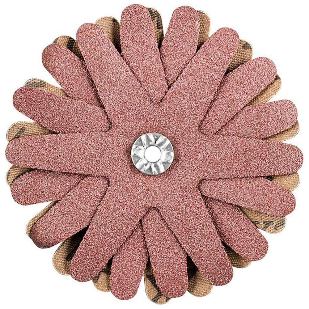 Schleifscheibe - PFERD POLISTAR-TUBE - Sternform - Korngröße 120 - Bezeichnung PST-T 80/4 6 A 120 - Maße (D x H) 80 x 4 mm - Rauigkeitswert 0,6 -