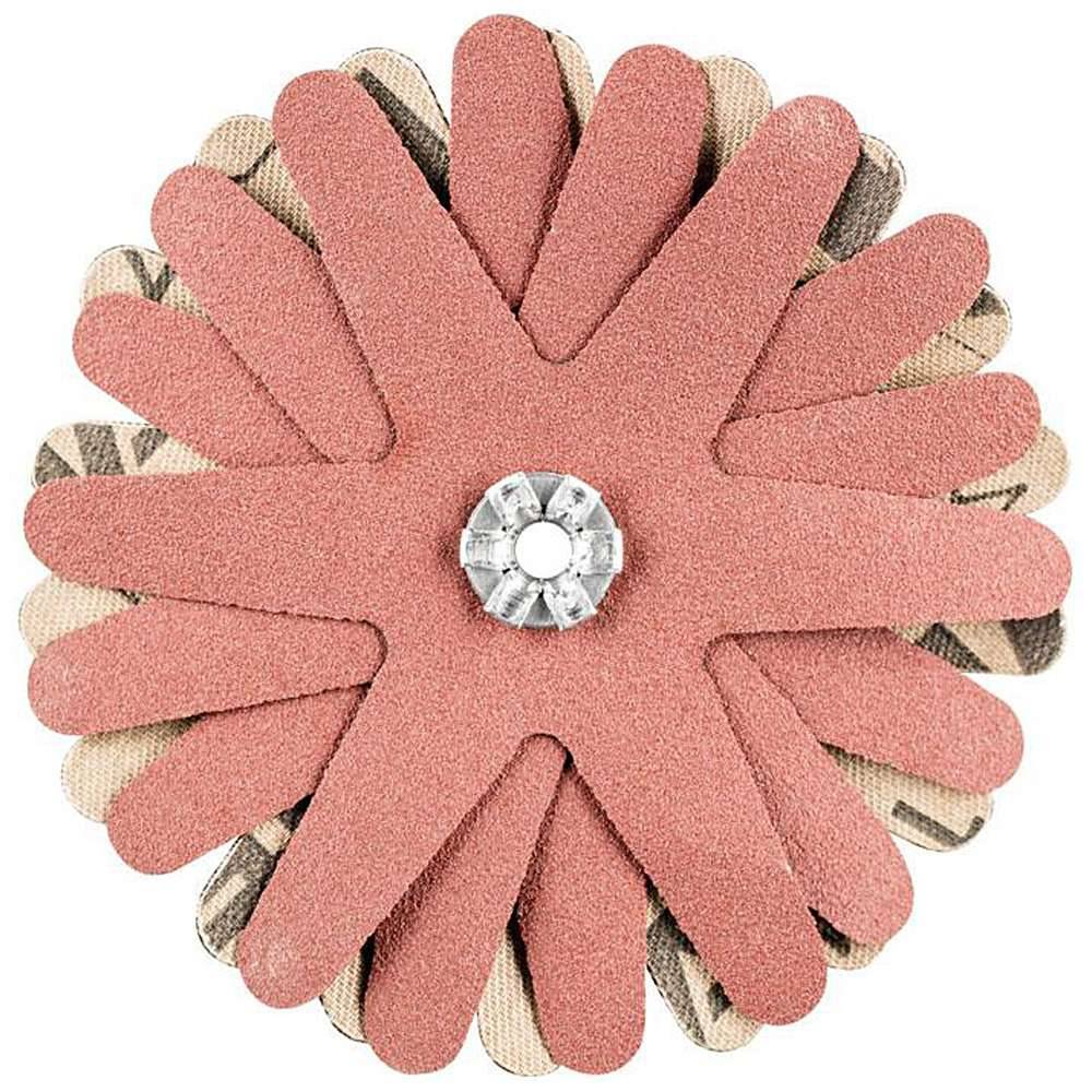 Schleifscheibe - PFERD POLISTAR-TUBE - Sternform - Korngröße 240 - Bezeichnung PST-T 80/4 6 A 240 - Maße (D x H) 80 x 4 mm - Rauigkeitswert 0,3 -
