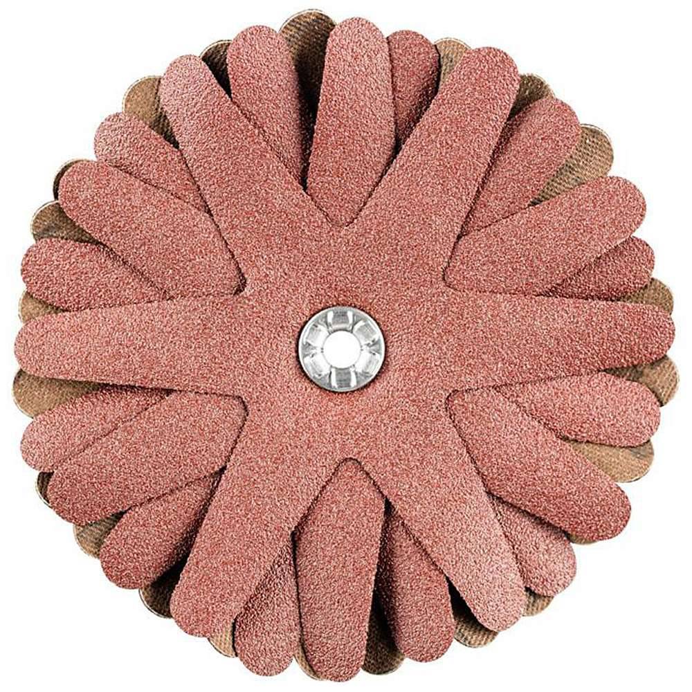 Schleifscheibe - PFERD POLISTAR-TUBE - Sternform - Korngröße 120 - Bezeichnung PST-T 90/5 8 A 120 - Maße (D x H) 90 x 5 mm - Rauigkeitswert 0,6 -