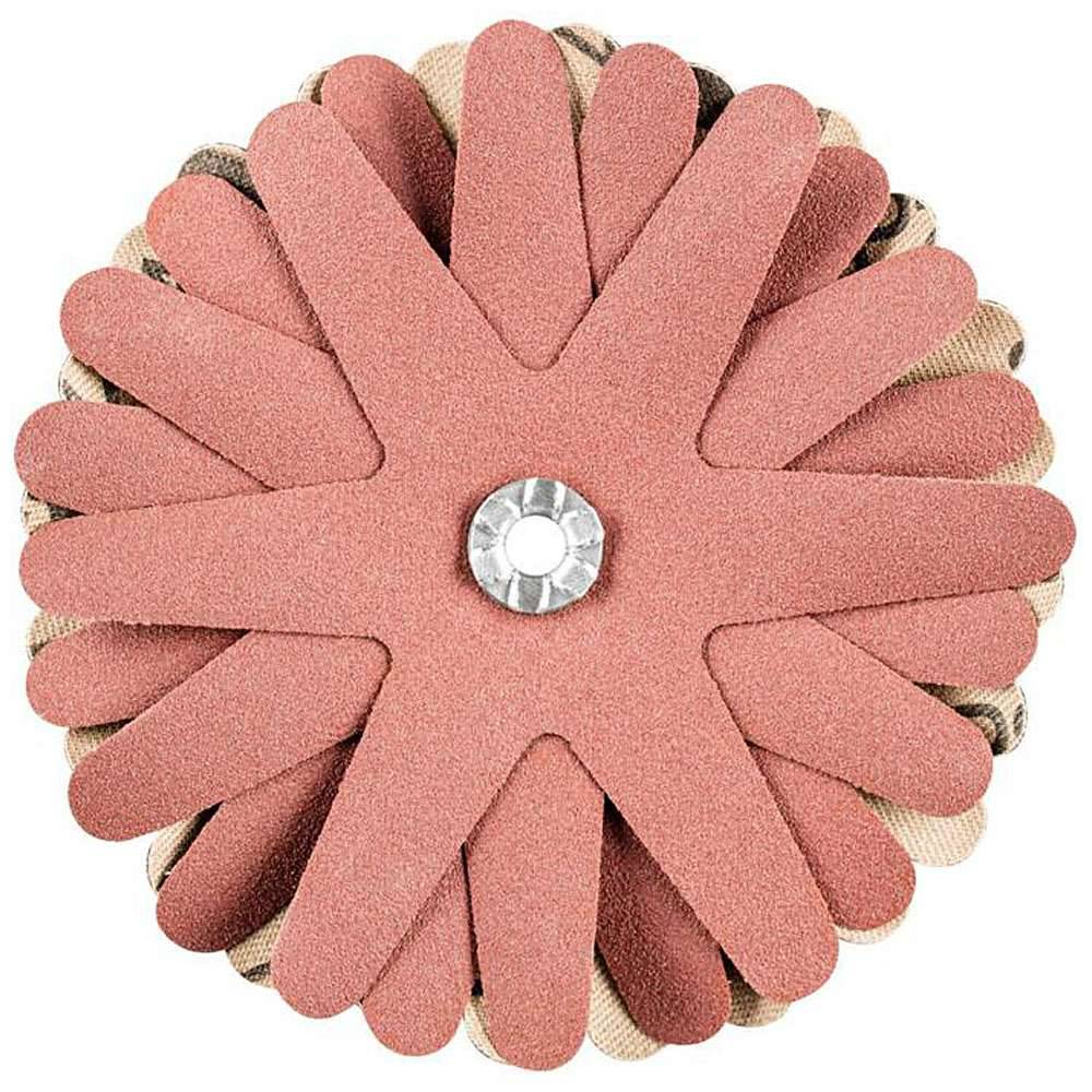 Schleifscheibe - PFERD POLISTAR-TUBE - Sternform - Korngröße 240 - Bezeichnung PST-T 90/5 8 A 240 - Maße (D x H) 90 x 5 mm - Rauigkeitswert 0,3 -