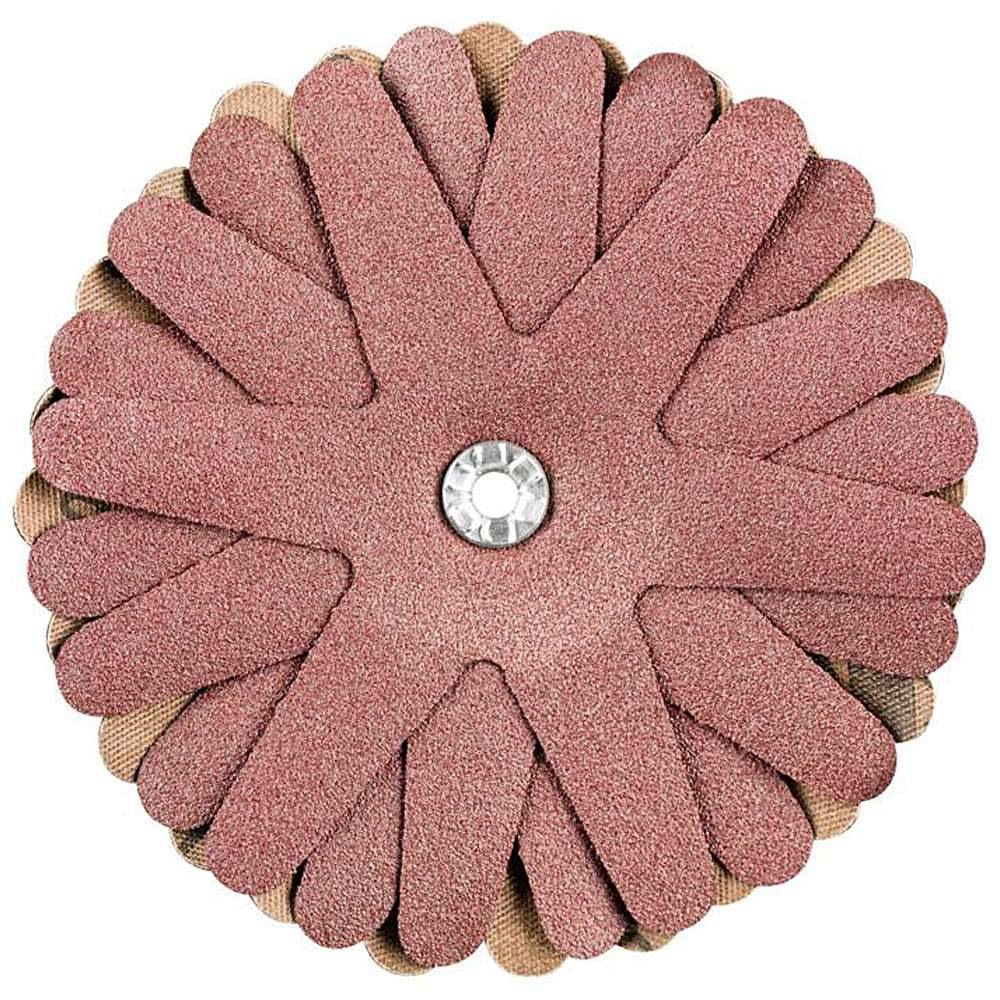 Schleifscheibe - PFERD POLISTAR-TUBE - Sternform - Korngröße 120 - Bezeichnung PST-T 100/5 8 A 120 - Maße (D x H) 100 x 5 mm - Rauigkeitswert 0,6
