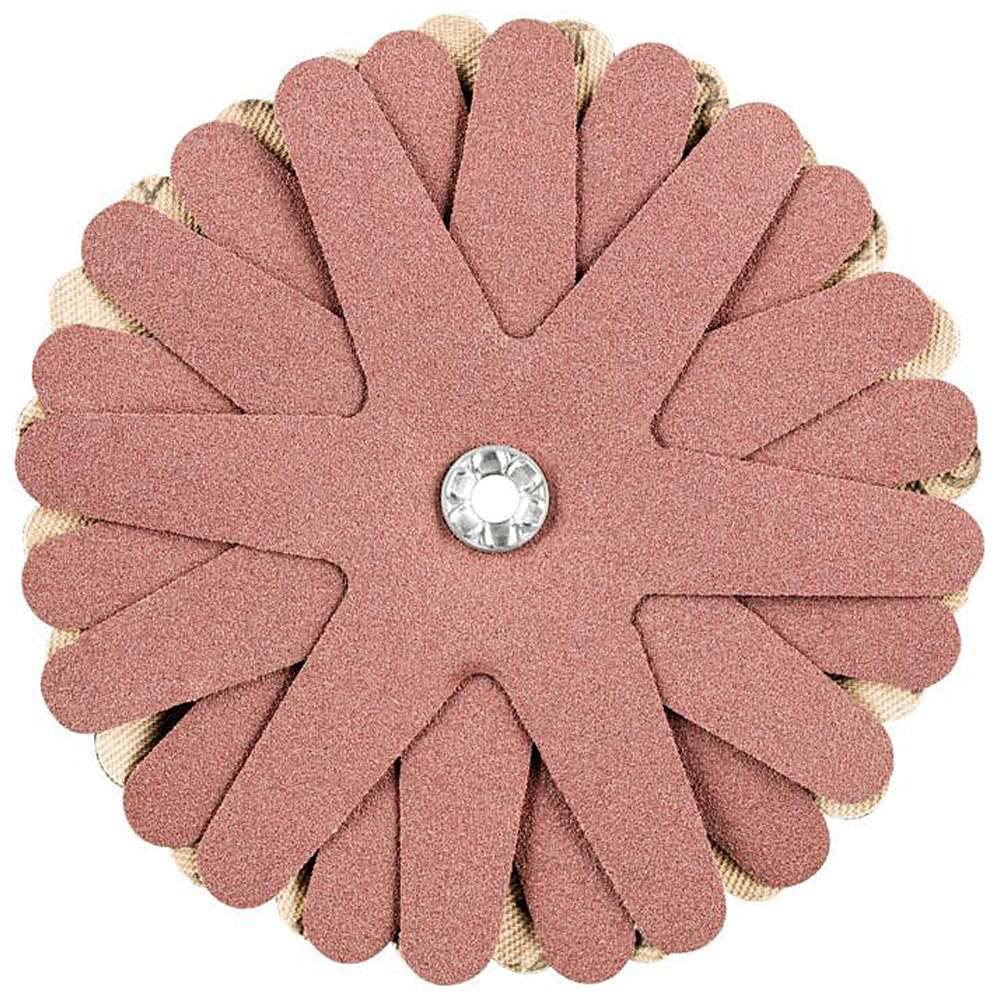 Schleifscheibe - PFERD POLISTAR-TUBE - Sternform - Korngröße 180 - Bezeichnung PST-T 100/5 8 A 180 - Maße (D x H) 100 x 5 mm - Rauigkeitswert 0,4