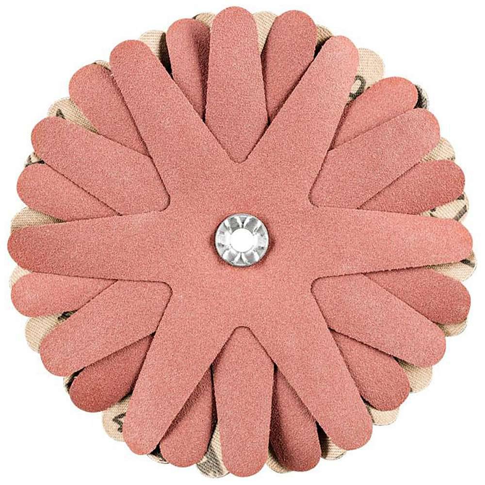 Schleifscheibe - PFERD POLISTAR-TUBE - Sternform - Korngröße 240 - Bezeichnung PST-T 100/5 8 A 240 - Maße (D x H) 100 x 5 mm - Rauigkeitswert 0,3