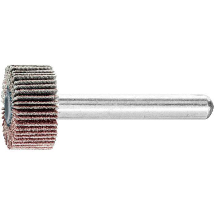 Fächerschleifer - PFERD - Korund A - Schaft-Ø 6 x 40 mm - Korngröße 150 - Bezeichnung F 2010/6 A 150 - Maße (D x T) 20 x 10 mm - empf. Drehzahl 1