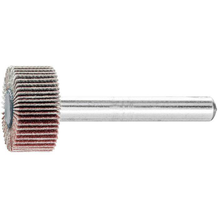 Fächerschleifer - PFERD - Korund A - Schaft-Ø 6 x 40 mm - Korngröße 180 - Bezeichnung F 2010/6 A 180 - Maße (D x T) 20 x 10 mm - empf. Drehzahl 1