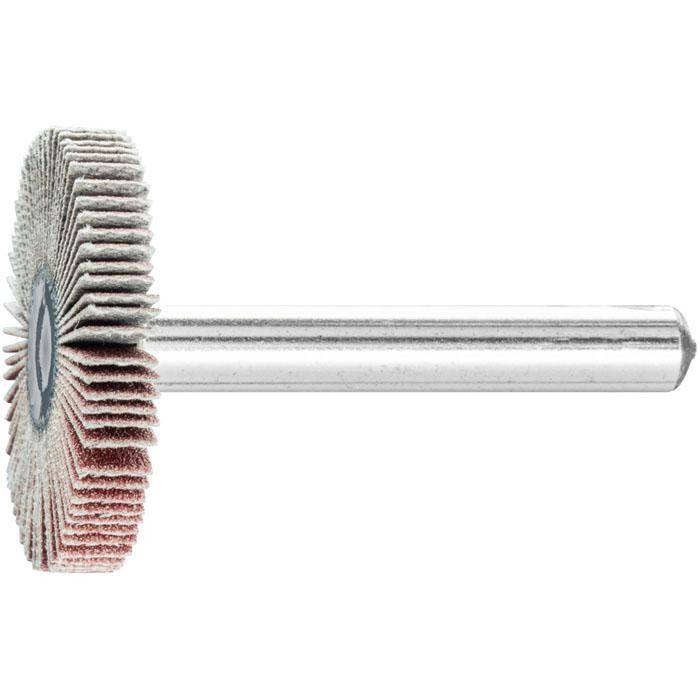 Fächerschleifer - PFERD - Korund A - Schaft-Ø 6 x 40 mm - Korngröße 240 - Bezeichnung F 3005/6 A 240 - Maße (D x T) 30 mm - empf. Drehzahl 12000
