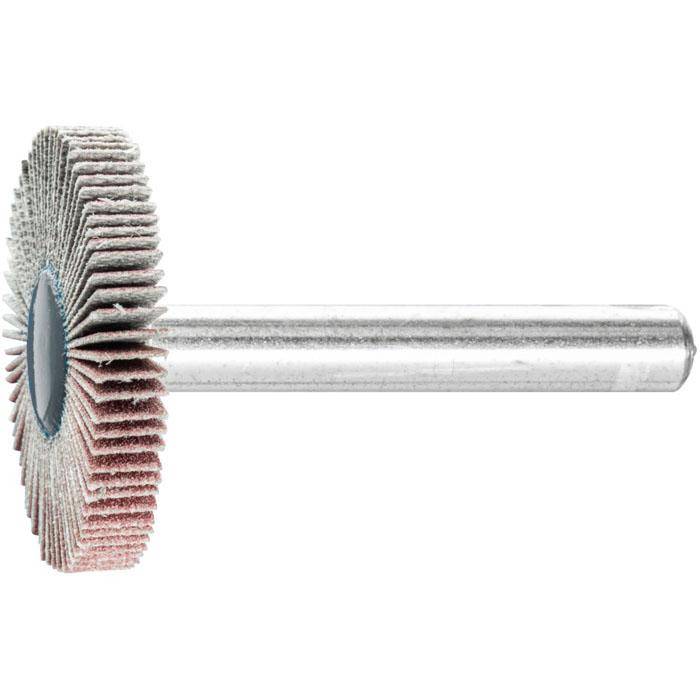 Fächerschleifer - PFERD - Korund A - Schaft-Ø 6 x 40 mm - Korngröße 320 - Bezeichnung F 3005/6 A 320 - Maße (D x T) 30 x 5 mm - empf. Drehzahl 12
