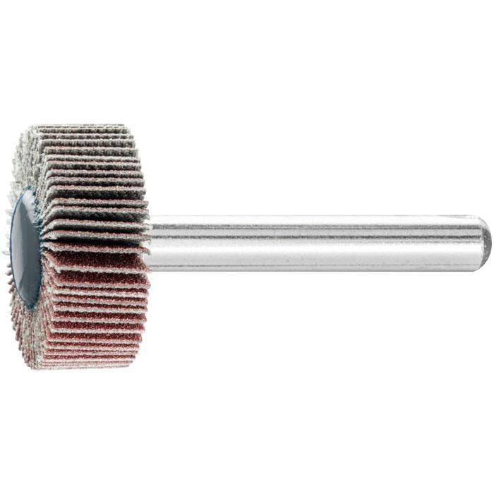 Fächerschleifer - PFERD - Korund A - Schaft-Ø 6 x 40 mm - Korngröße 180 - Bezeichnung F 2510/6 A 180 - Maße (D x T) 25 x 10 mm - empf. Drehzahl 1