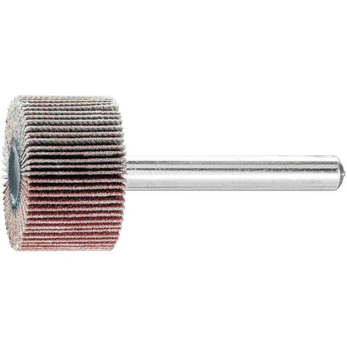 Fächerschleifer - PFERD - Korund A - Schaft-Ø 6 x 40 mm - Korngröße 180 - Bezeichnung F 2515/6 A 180 - Maße (D x T) 25 x 15 mm - empf. Drehzahl 1