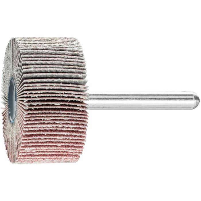 Fächerschleifer - PFERD - Korund A - Schaft-Ø 6 x 40 mm - Korngröße 180 - Bezeichnung F 4020/6 A 180 - Maße (D x T) 40 x 20 mm - empf. Drehzahl 9