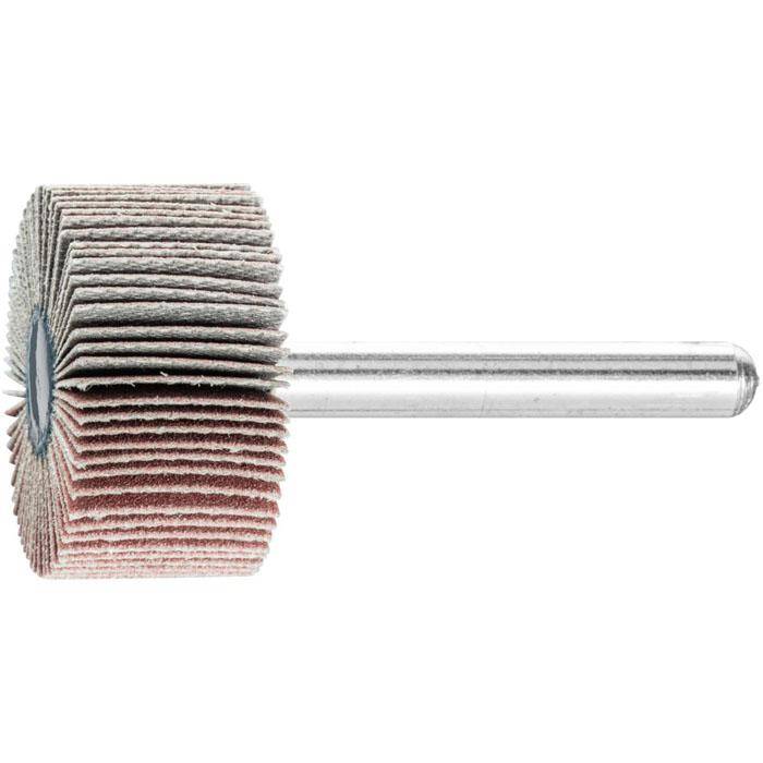 Fächerschleifer - PFERD - Korund A - Schaft-Ø 6 x 40 mm - Korngröße 320 - Bezeichnung F 3015/6 A 320 - Maße (D x T) 30 x 15 mm - empf. Drehzahl 1