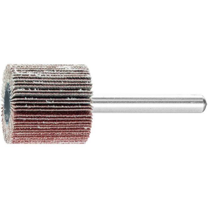 Fächerschleifer - PFERD - Korund A - Schaft-Ø 6 x 40 mm - Korngröße 150 - Bezeichnung F 2525/6 A 150 - Maße (D x T) 25 mm - empf. Drehzahl 15000