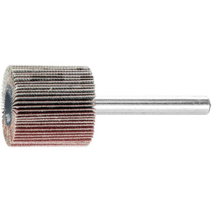 Fächerschleifer - PFERD - Korund A - Schaft-Ø 6 x 40 mm - Korngröße 180 - Bezeichnung F 2525/6 A 180 - Maße (D x T) 25 mm - empf. Drehzahl 15000