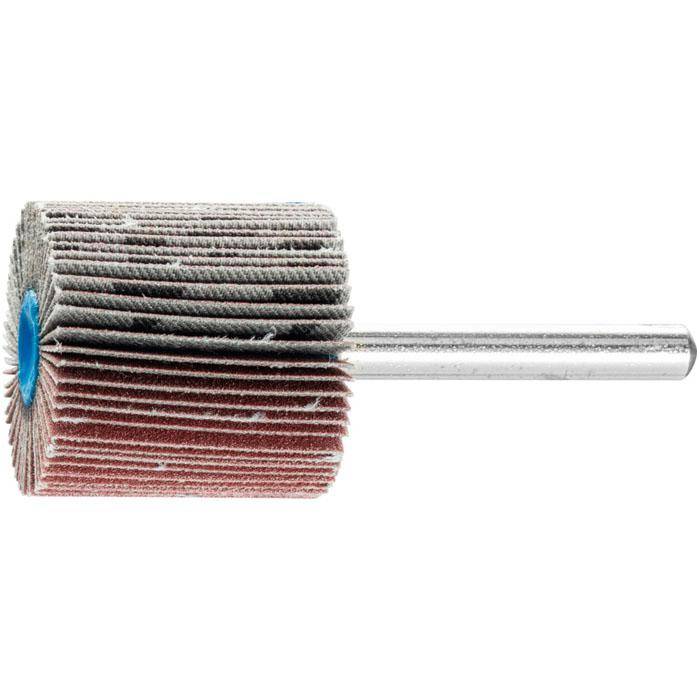 Fächerschleifer - PFERD - Korund A - Schaft-Ø 6 x 40 mm - Korngröße 240 - Bezeichnung F 3030/6 A 240 - Maße (D x T) 30 mm - empf. Drehzahl 12000