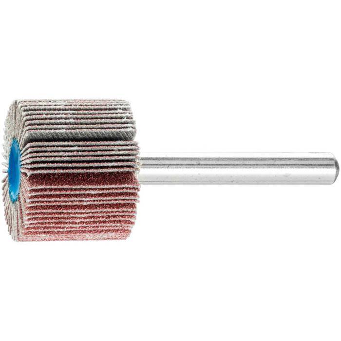 Fächerschleifer - PFERD - Korund A - Schaft-Ø 6 x 40 mm - Korngröße 120 - Bezeichnung F 2520/6 A 120 - Maße (D x T) 25 x 20 mm - empf. Drehzahl 1