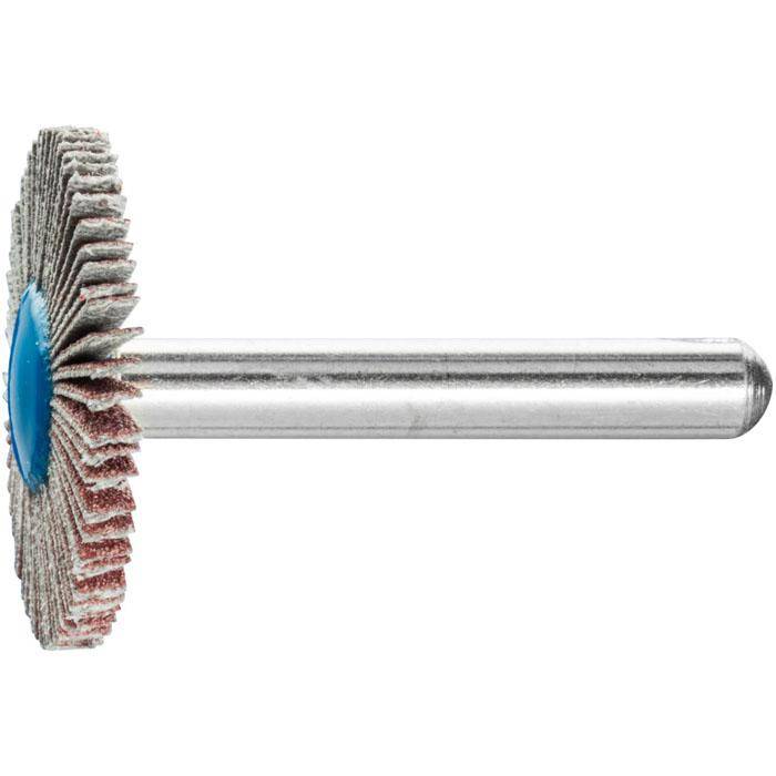 Fächerschleifer - PFERD - Korund A - Schaft-Ø 6 x 40 mm - Korngröße 120 - Bezeichnung F 3003/6 A 120 - Maße (D x T) 3 mm - empf. Drehzahl 12000 m