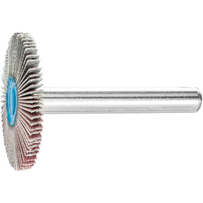 Fächerschleifer - PFERD - Korund A - Schaft-Ø 6 x 40 mm - Korngröße 240 - Bezeichnung F 3003/6 A 240 - Maße (D x T) 3 mm - empf. Drehzahl 12000 m
