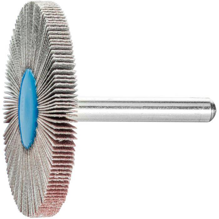 Fächerschleifer - PFERD - Korund A - Schaft-Ø 6 x 40 mm - Korngröße 320 - Bezeichnung F 5005/6 A 320 - Maße (D x T) 5 mm - empf. Drehzahl 7000 mi