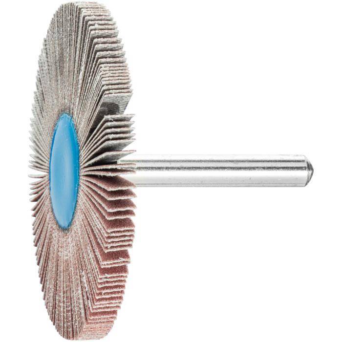 Fächerschleifer - PFERD - Korund A - Schaft-Ø 6 x 40 mm - Korngröße 320 - Bezeichnung F 6005/6 A 320 - Maße (D x T) 60 x 5 mm - empf. Drehzahl 63