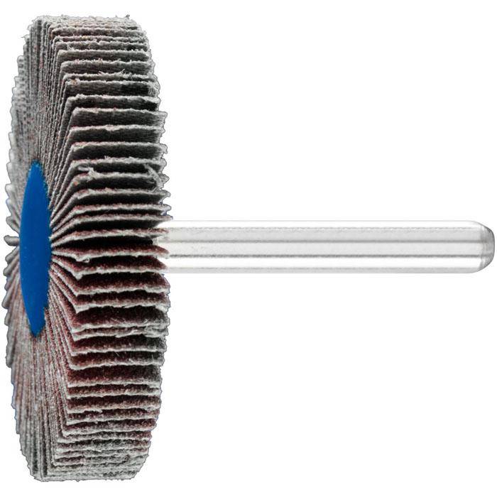 Fächerschleifer - PFERD - Korund A - Schaft-Ø 6 x 40 mm - Korngröße 80 - Bezeichnung F 5010/6 A 80 - Maße (D x T) 50 x 10 mm - empf. Drehzahl 700