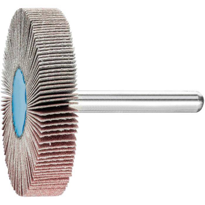 Fächerschleifer - PFERD - Korund A - Schaft-Ø 6 x 40 mm - Korngröße 320 - Bezeichnung F 5010/6 A 320 - Maße (D x T) 50 x 10 mm - empf. Drehzahl 7