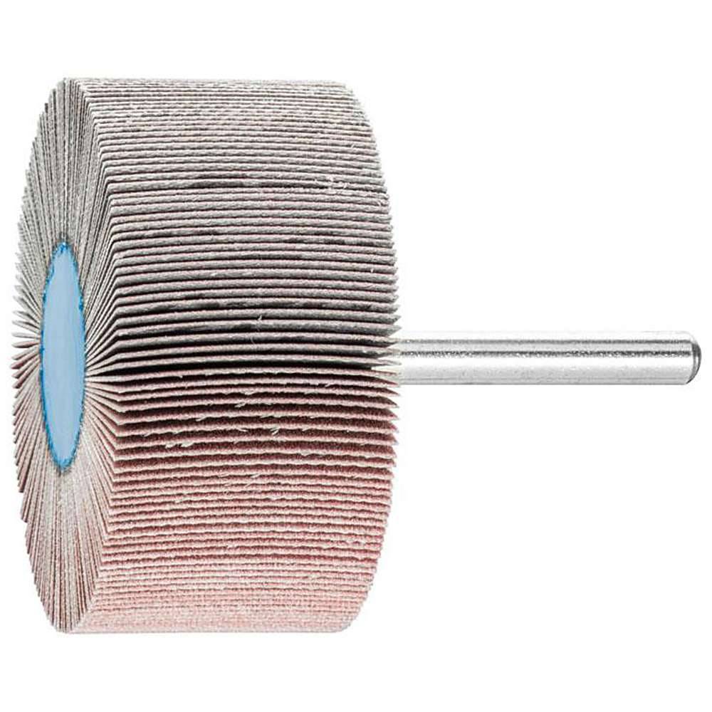 Fächerschleifer - PFERD - Korund A - Schaft-Ø 6 x 40 mm - Korngröße 320 - Bezeichnung F 6030/6 A 320 - Maße (D x T) 60 x 30 mm - empf. Drehzahl 6