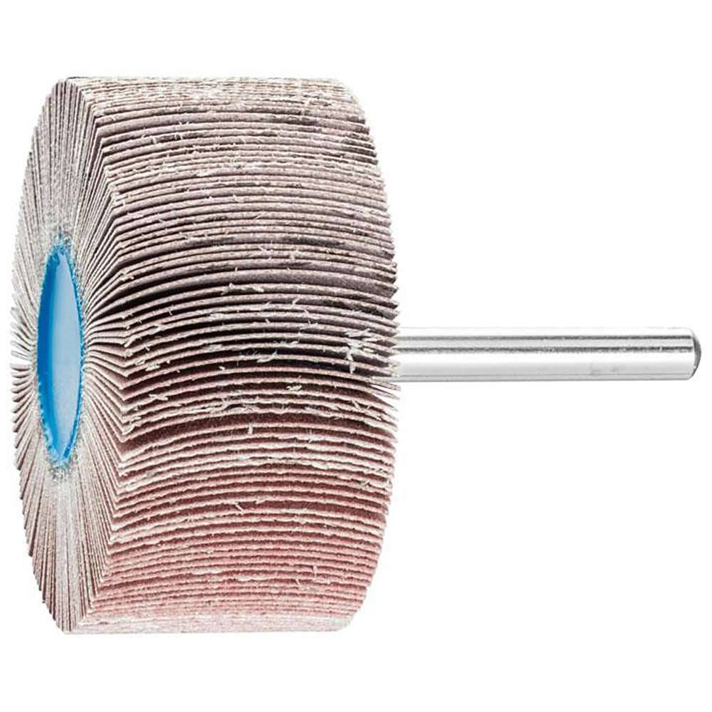 Fächerschleifer PFERD - Bezeichnung F 6030/6 A 400 - Korund A - Schaft-Ø 6 x 40 mm - Korngröße 400 - Maße (D x T) 60 x 30 mm - ISO 3919 - VE 10 S