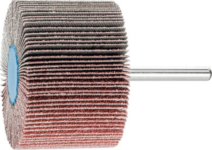 Lamellenschleifscheibe mit Metallstab, verwendet zum Schleifen oder Finishing von Oberflächen.