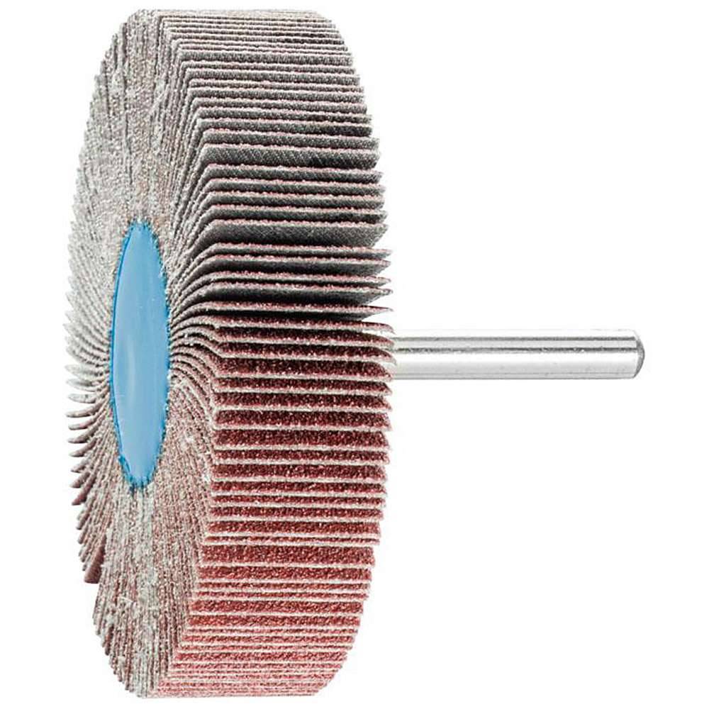 Fächerschleifer - PFERD - Korund A - Schaft-Ø 6 x 40 mm - Korngröße 80 - Bezeichnung F 8020/6 A 80 - Maße (D x T) 80 x 20 mm - empf. Drehzahl 480