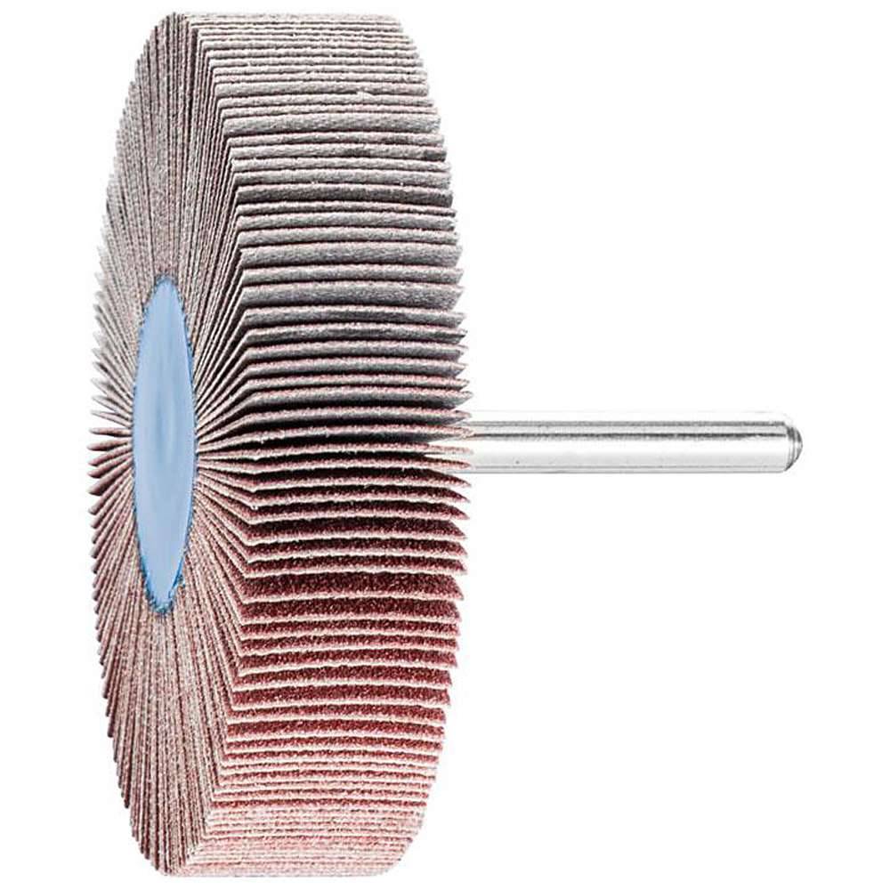 Fächerschleifer - PFERD - Korund A - Schaft-Ø 6 x 40 mm - Korngröße 120 - Bezeichnung F 8020/6 A 120 - Maße (D x T) 80 x 20 mm - empf. Drehzahl 4
